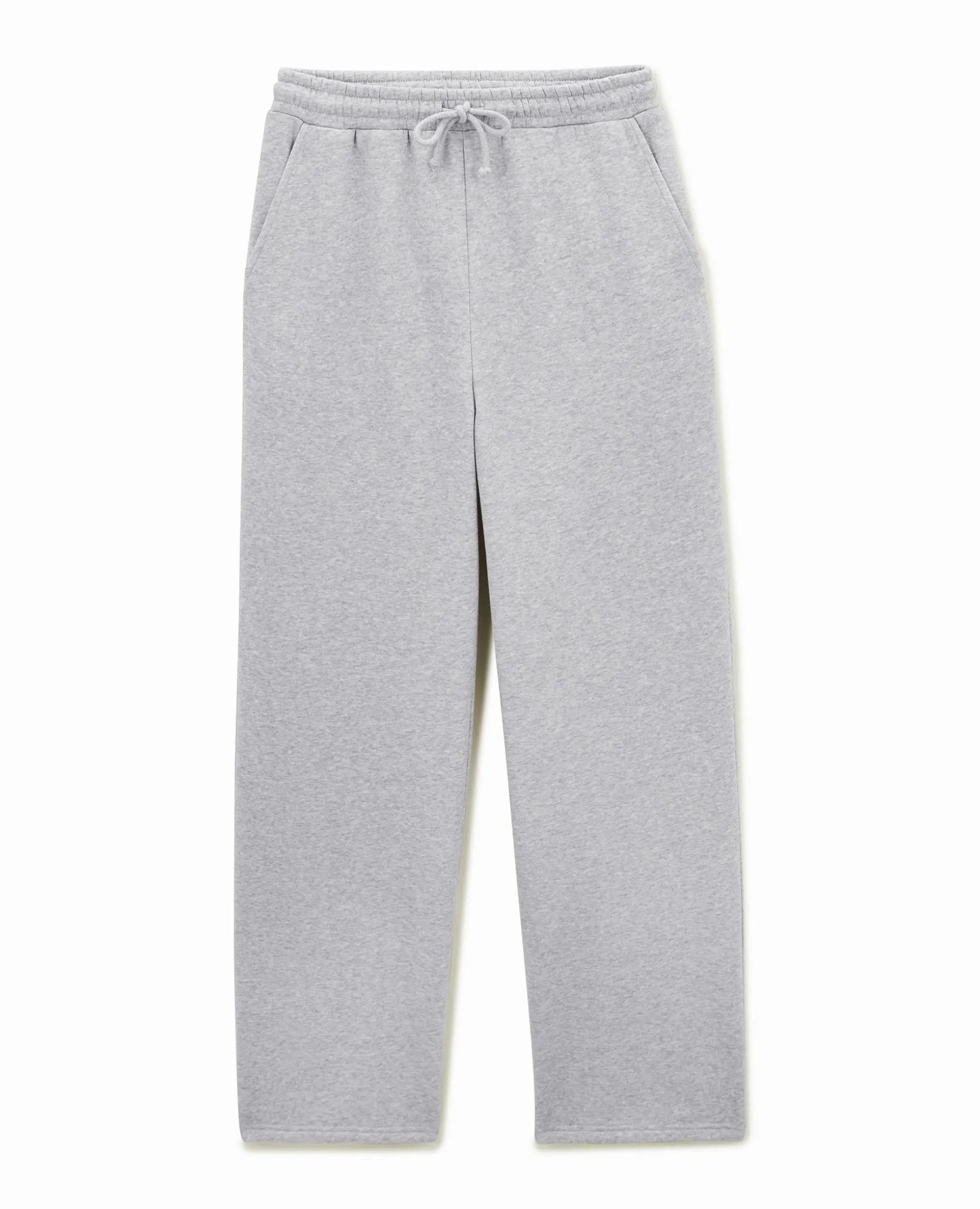 Pantalon De Jogging Droit En Molleton - Gris Chiné