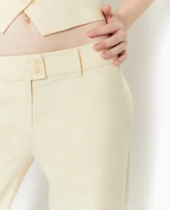 Pantalon Droit Taille Basse - Beige