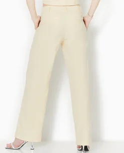 Pantalon Droit Taille Basse - Beige
