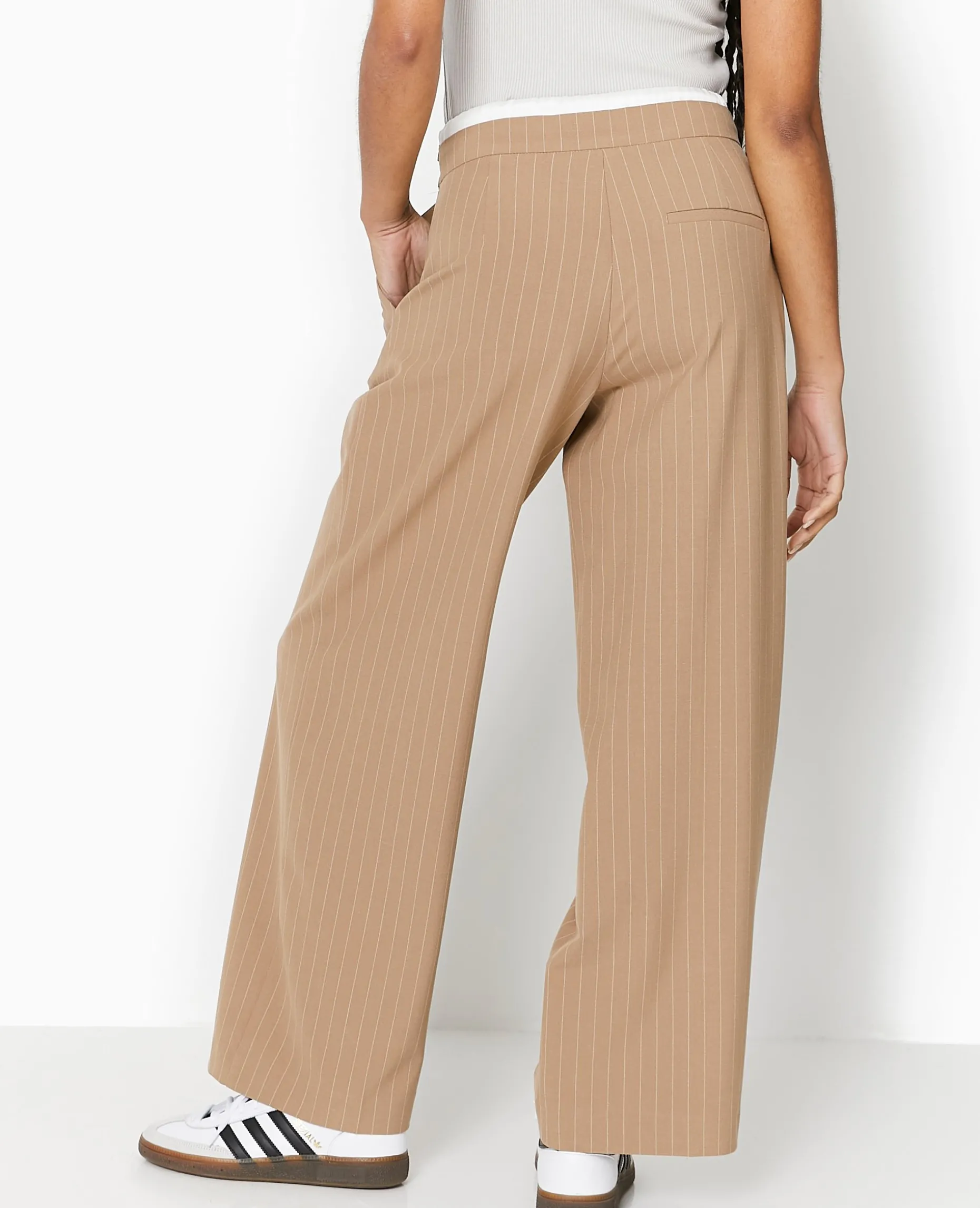 Pantalon Large Avec Effet De Superposition - Beige