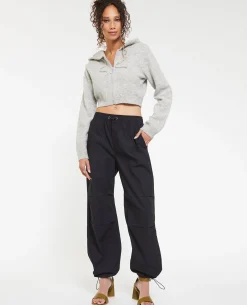 Pantalon Parachute Ceinture élastiquée - Noir