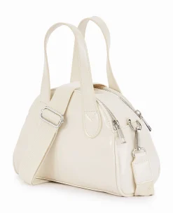 Petit Sac Bowling Boxy En Vinyle - Blanc
