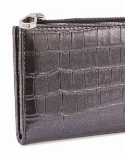 Porte-monnaie Effet Croco - Noir