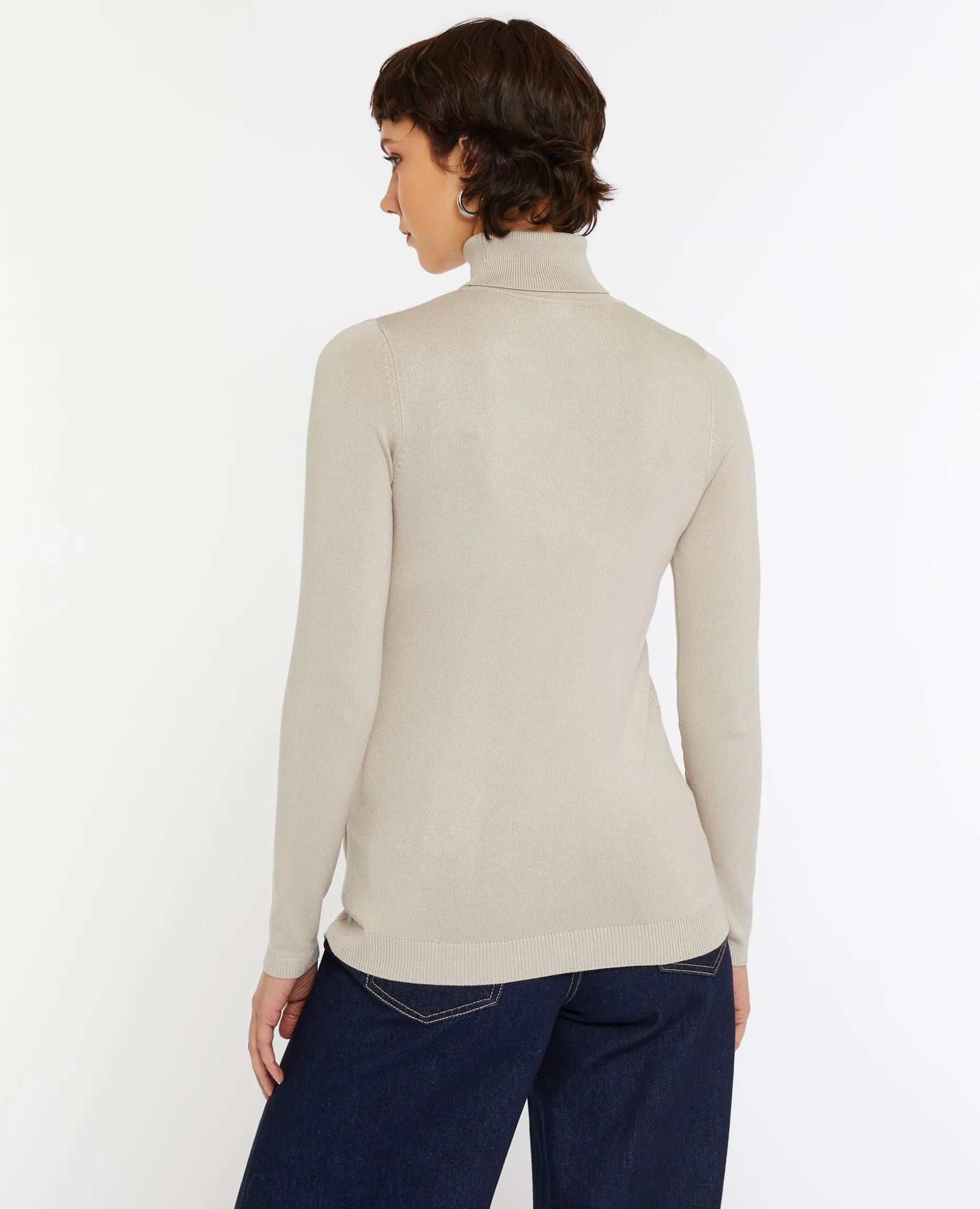 Pull à Col Roulé - Beige