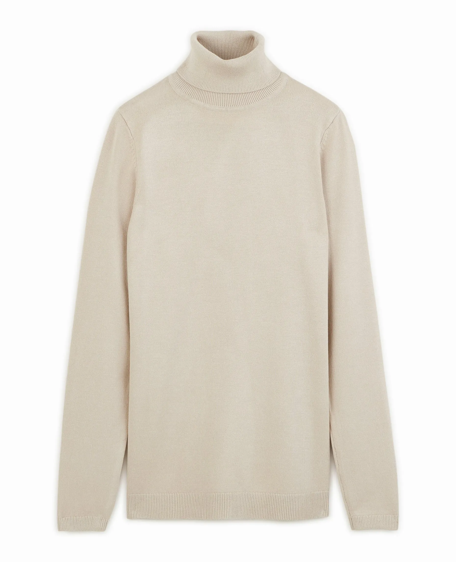Pull à Col Roulé - Beige