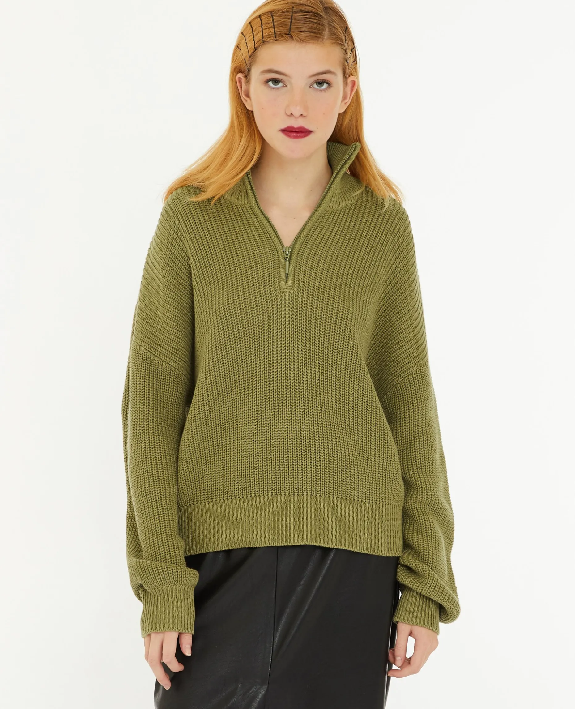Pull Col Camionneur - Vert Kaki