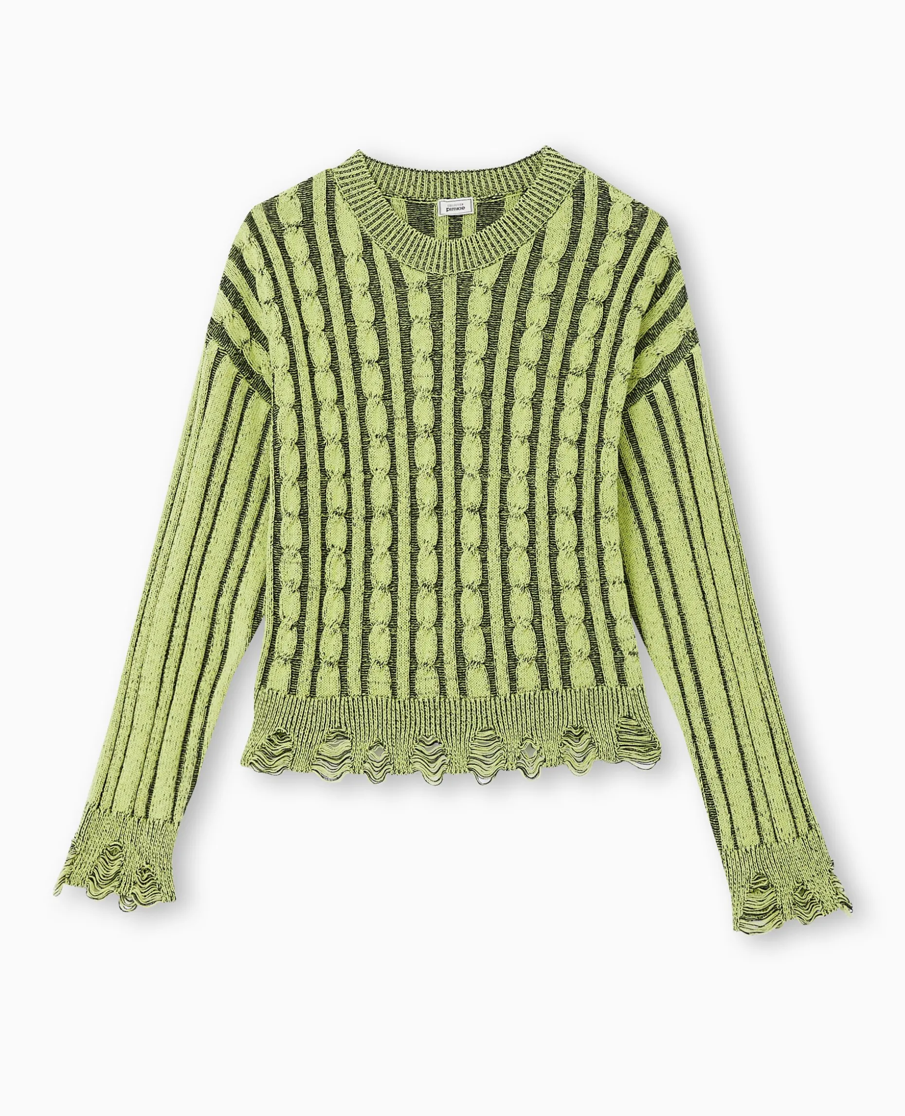 Pull En Maille Fantaisie Avec Effet Destroy - Jaune