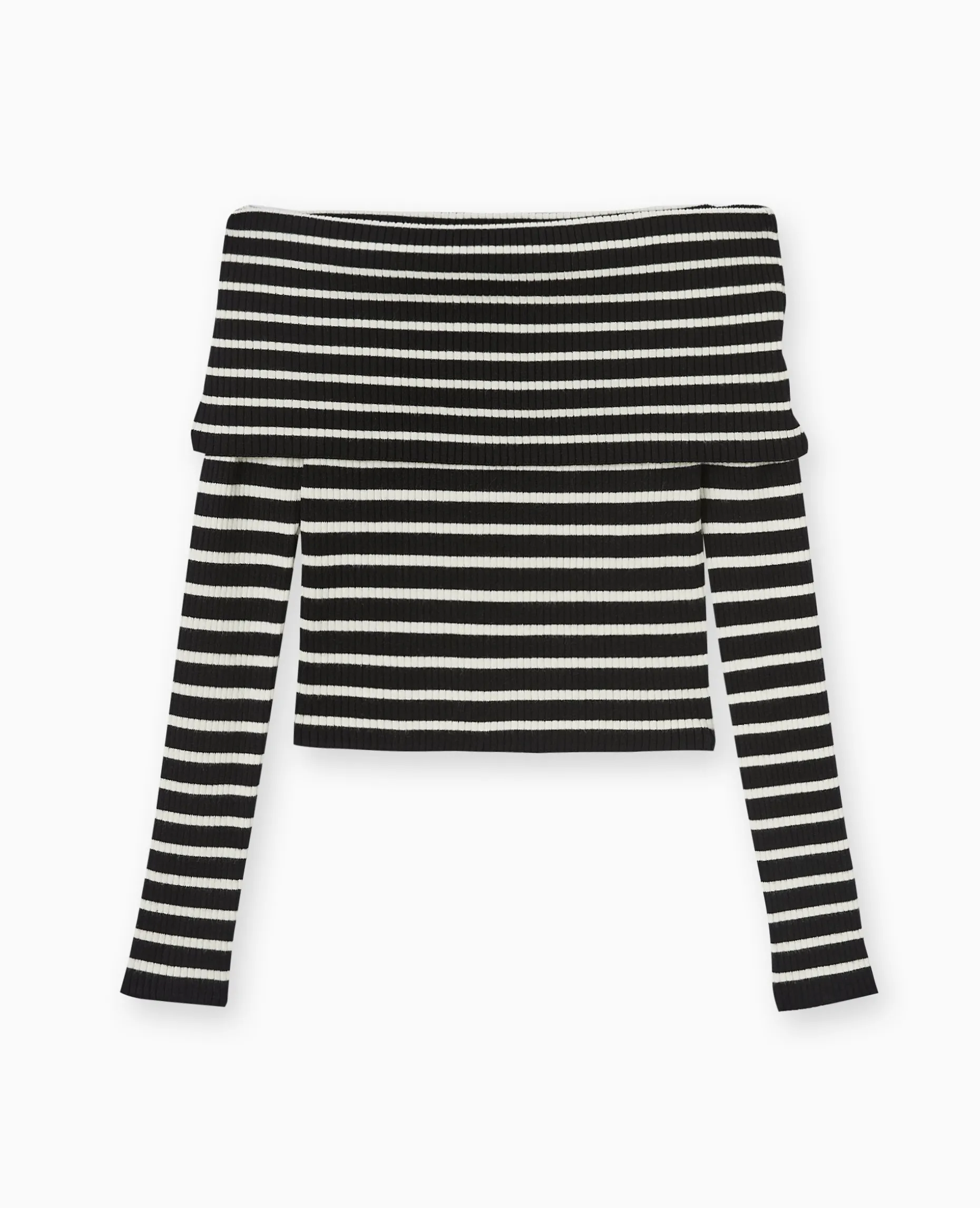 Pull Maille Fine Encolure Bardot - Noir
