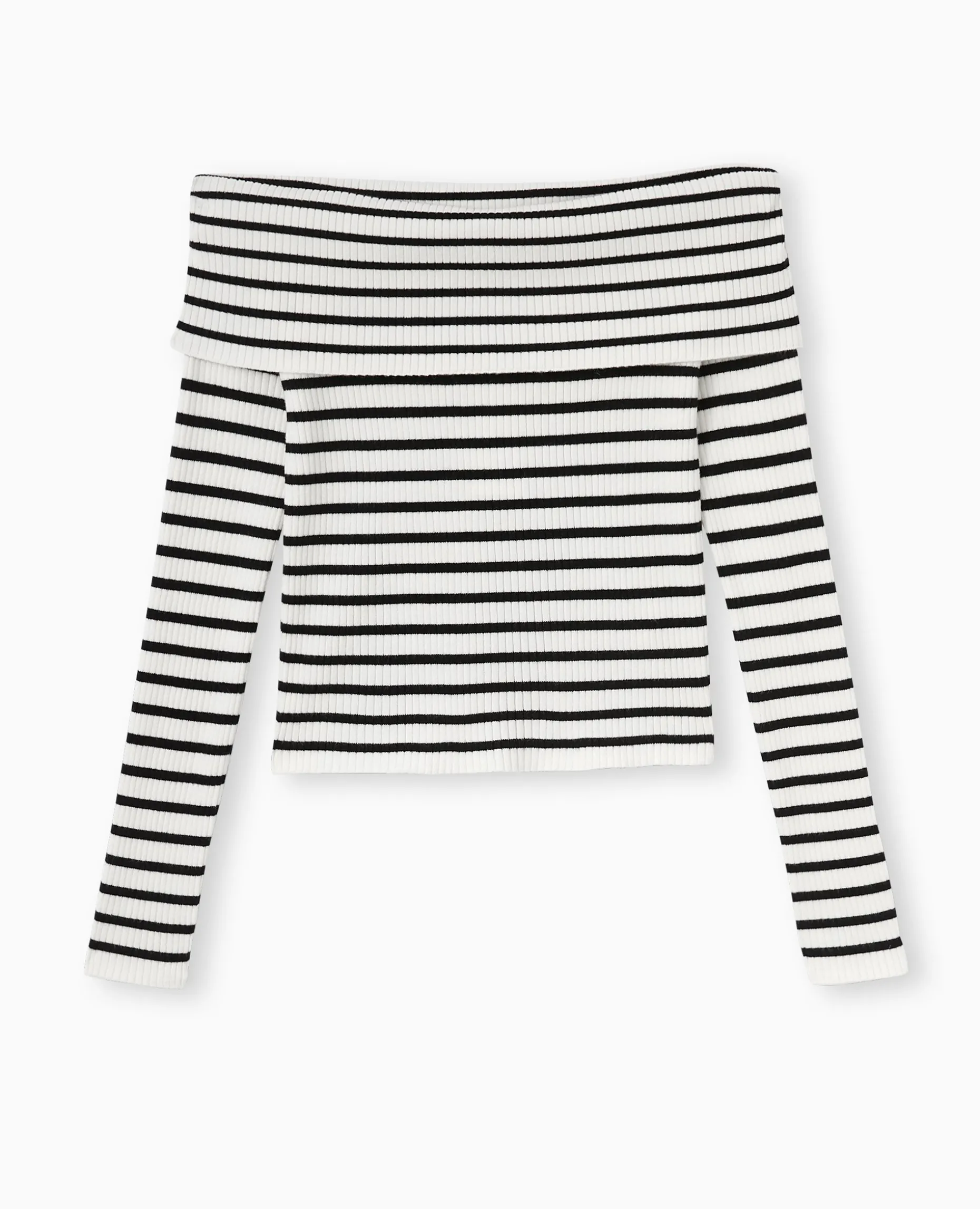 Pull Maille Fine Encolure Bardot - Blanc