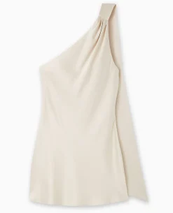 Robe Asymétrique Avec Bretelle Foulard - Blanc