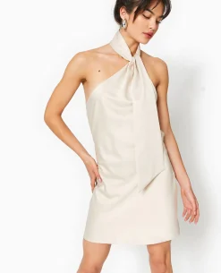 Robe Asymétrique Avec Bretelle Foulard - Blanc