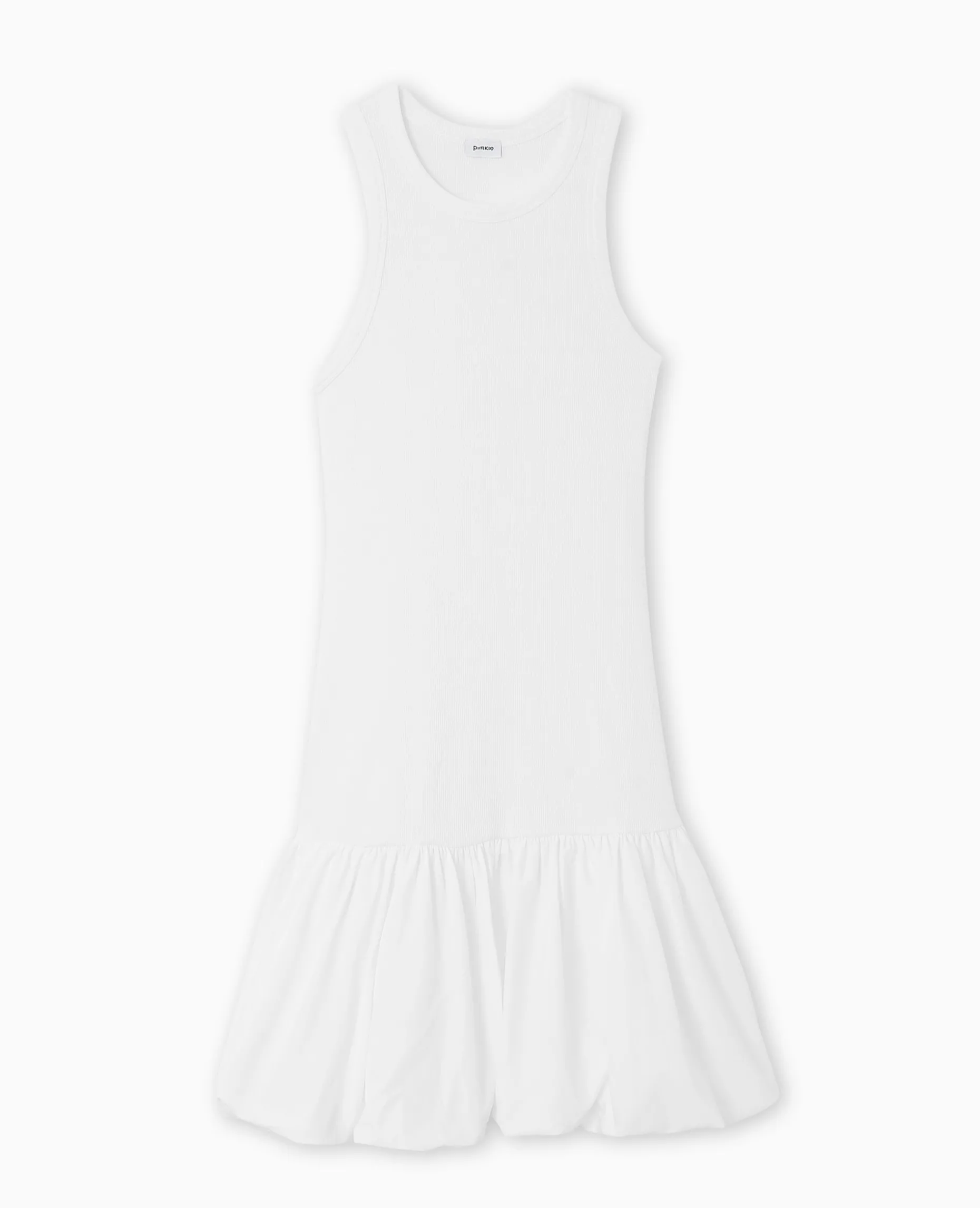 Robe Bi-matiè;re Avec Jupon Bouffant - Blanc