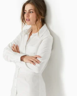 Robe Chemise Avec Cut Out - Blanc