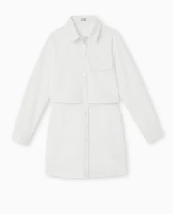 Robe Chemise Avec Cut Out - Blanc