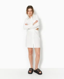 Robe Chemise Avec Cut Out - Blanc