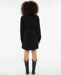 Robe Chemise Avec Effet Portefeuille - Noir