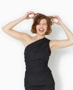 Robe Courte Asymétrique One Shoulder - Noir