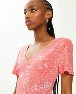 Robe Courte Avec Boutons - Orange
