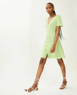 Robe Courte Avec Boutons - Vert