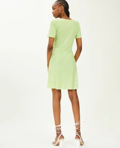Robe Courte Avec Boutons - Vert