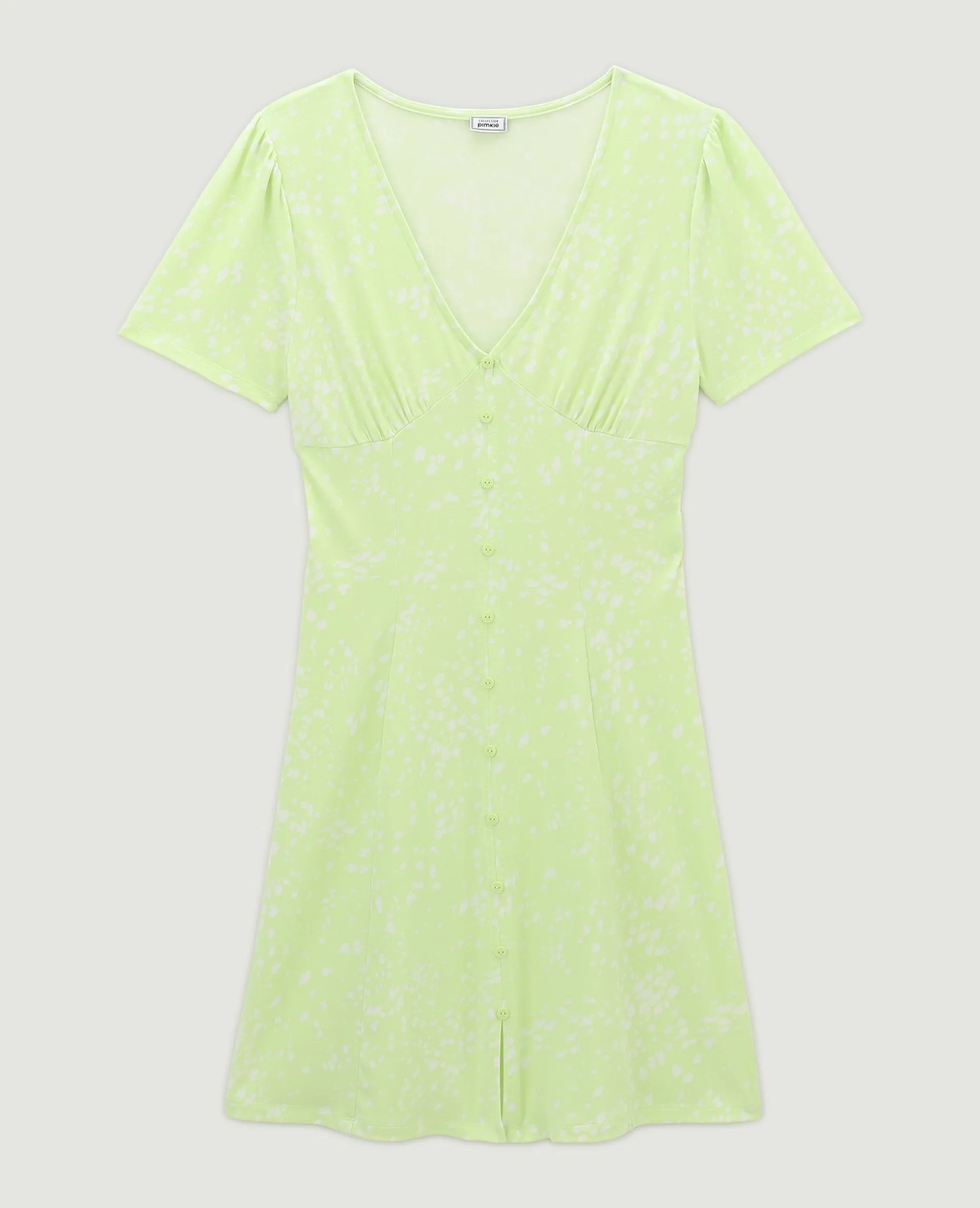 Robe Courte Avec Boutons - Vert