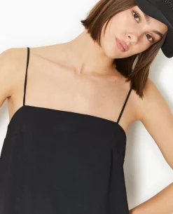 Robe Courte Avec Bretelles à Nouer - Noir