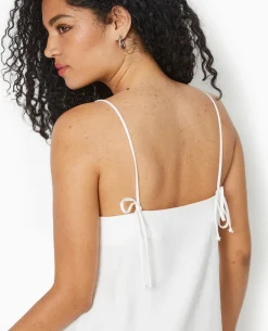 Robe Courte Avec Bretelles à Nouer - Blanc