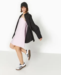 Robe Courte Avec Bretelles à Nouer - Rose Poudré