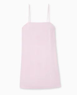 Robe Courte Avec Bretelles à Nouer - Rose Poudré