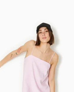 Robe Courte Avec Bretelles à Nouer - Rose Poudré