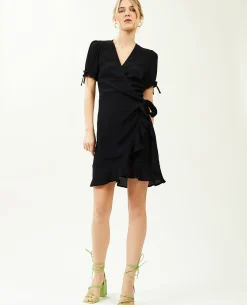 Robe Courte Cache-cœur - Noir