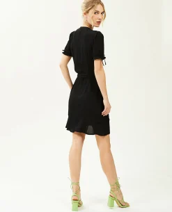 Robe Courte Cache-cœur - Noir