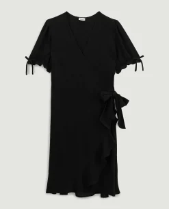 Robe Courte Cache-cœur - Noir