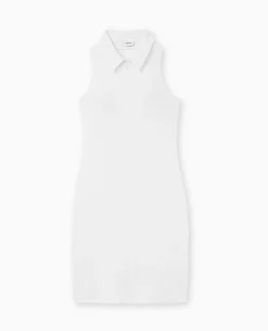 Robe Courte Dos-nu Avec Col - Blanc