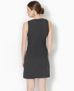 Robe Courte Sans Manches - Gris Foncé