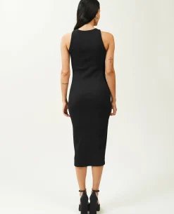 Robe Débardeur Maille Côtelée - Noir