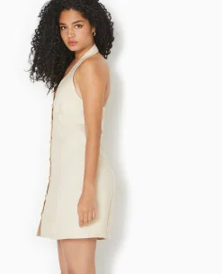 Robe Dos-nu Esprit Gilet De Barman - Beige