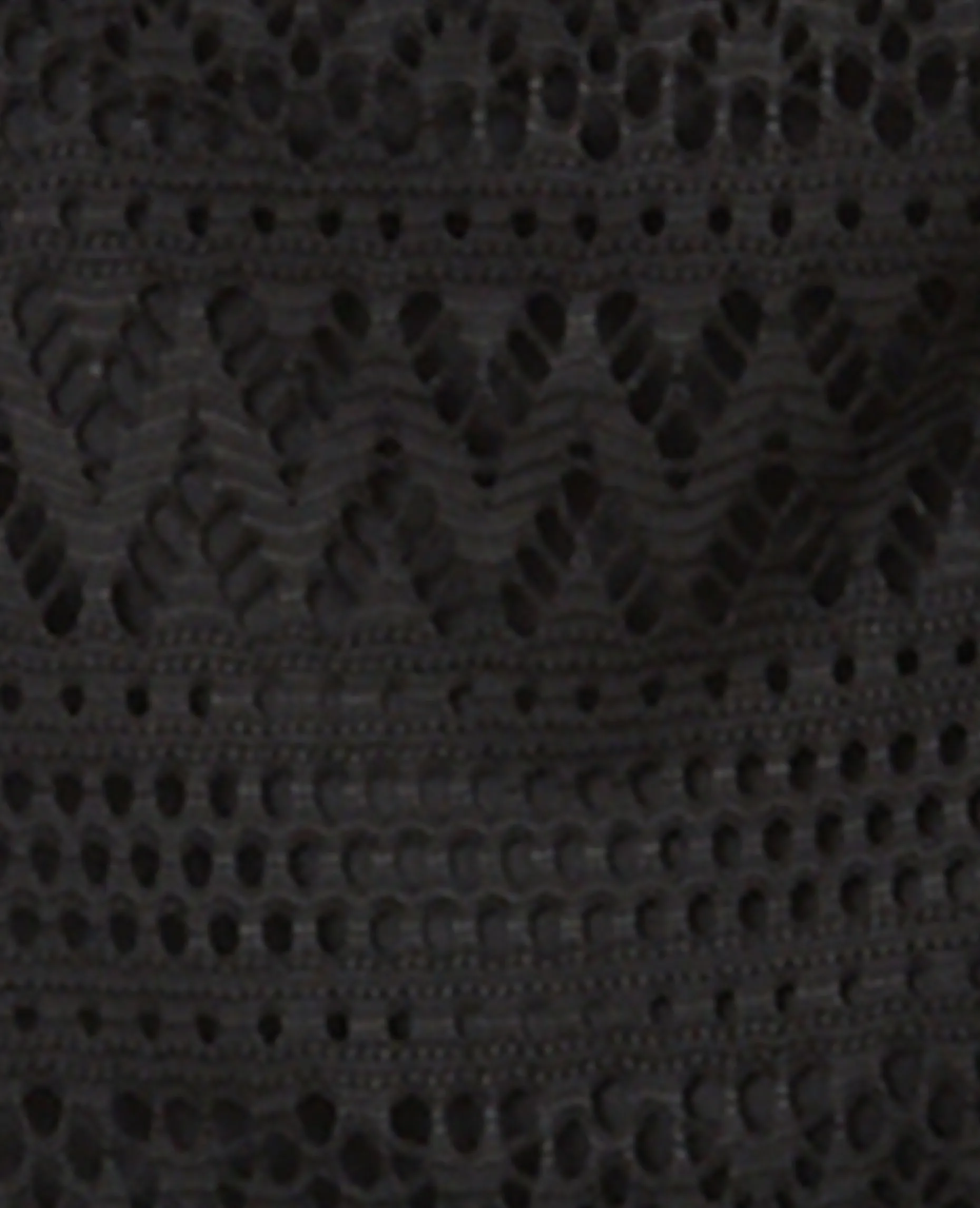 Robe Longue Asymétrique En Maille Façon Dentelle - Noir