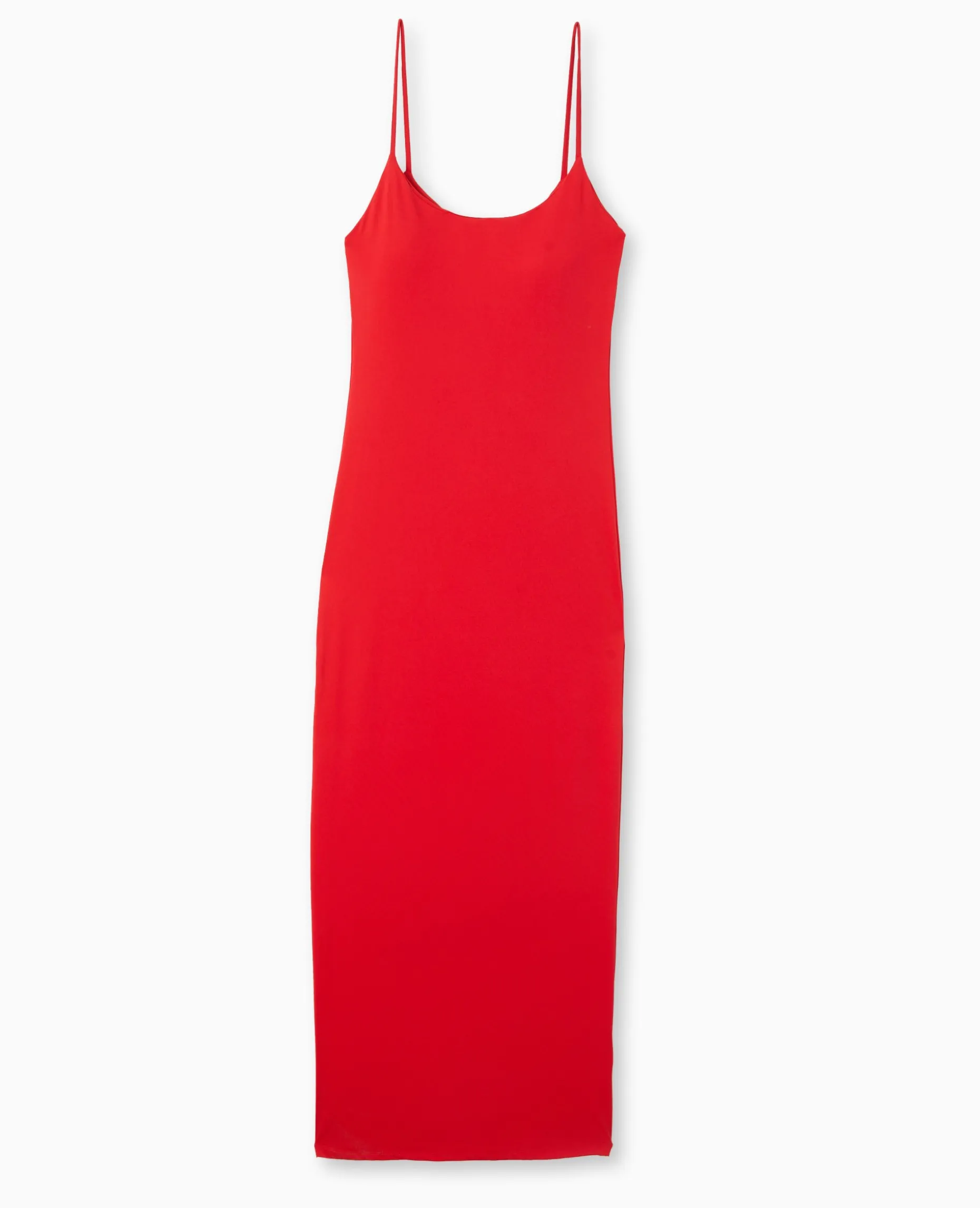 Robe Longue Avec Fines Bretelles - Rouge