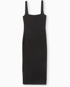 Robe Longue Et Moulante En Maille - Noir