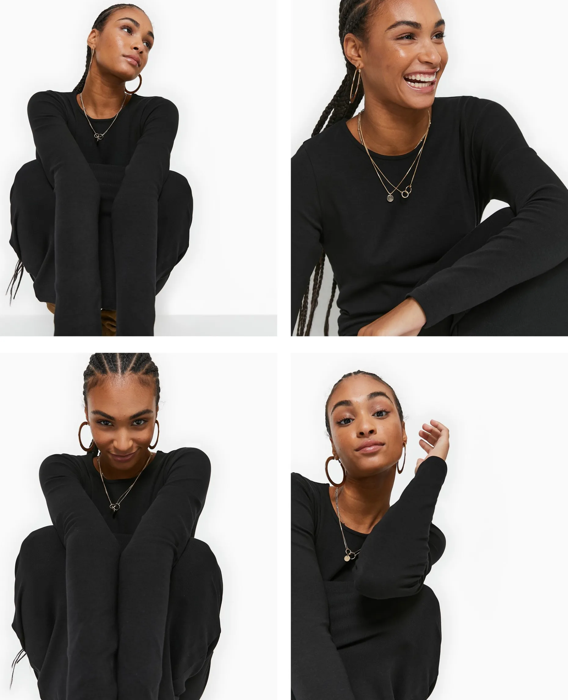 Robe Longue Moulante Avec Fronces Côtés - Noir