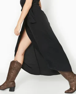 Robe Longue Portefeuille - Noir