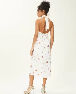 Robe Midi Dos-nu - Blanc