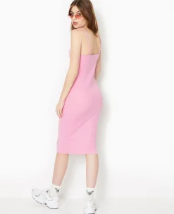 Robe Midi Moulante - Rose Fuchsia