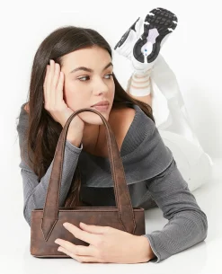 Sac Baguette Avec Grandes Poignées - Marron