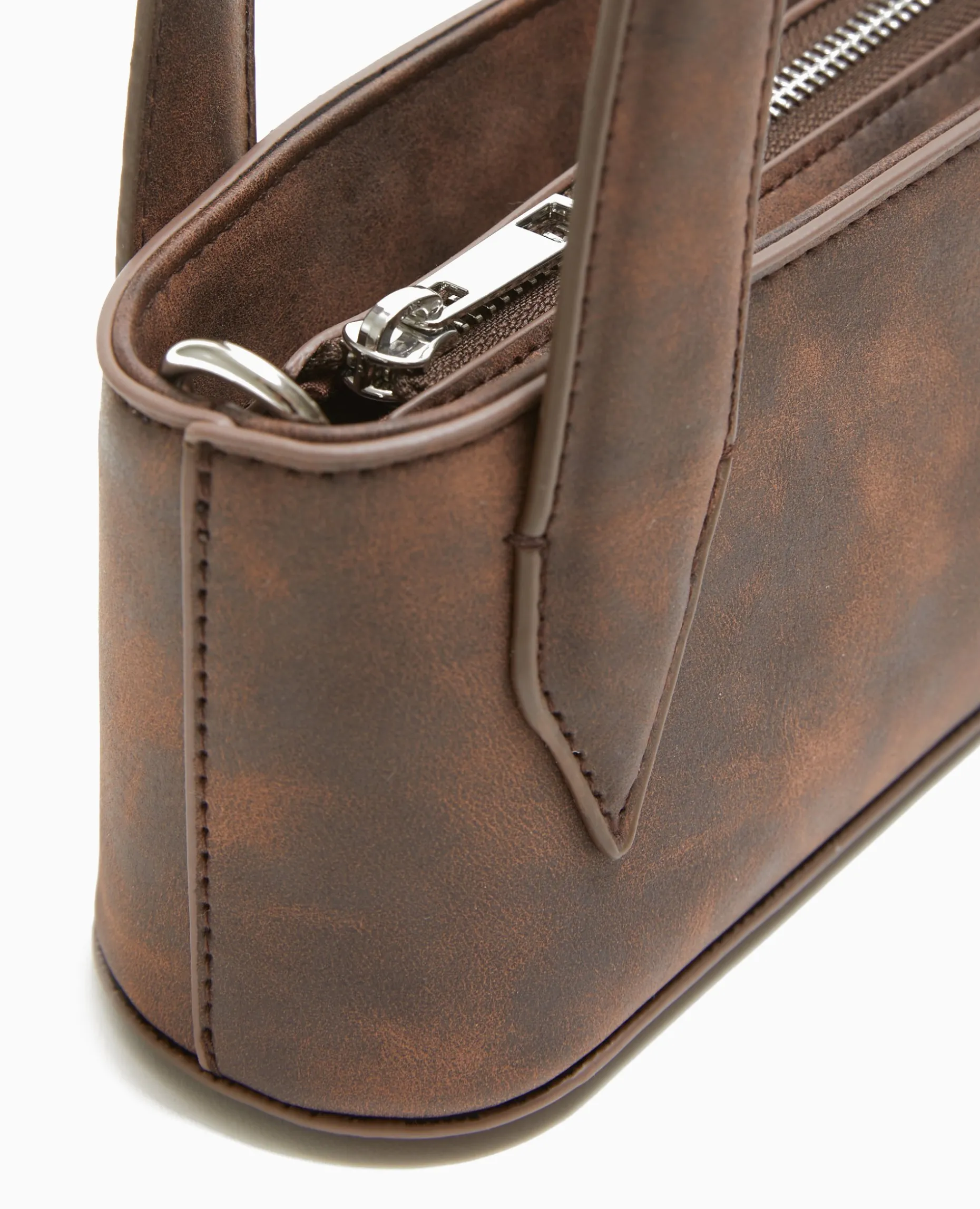 Sac Baguette Avec Grandes Poignées - Marron