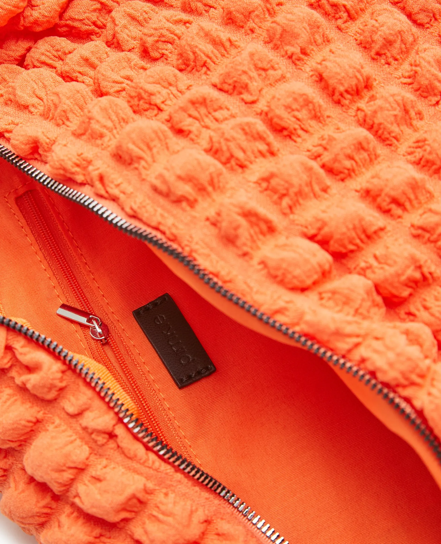 Sac Banane XXL En Tissu Texturé Gaufré - Orange