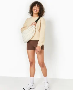 Sac Banane XXL En Tissu Texturé Gaufré - écru