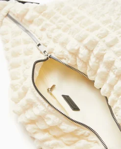 Sac Banane XXL En Tissu Texturé Gaufré - écru