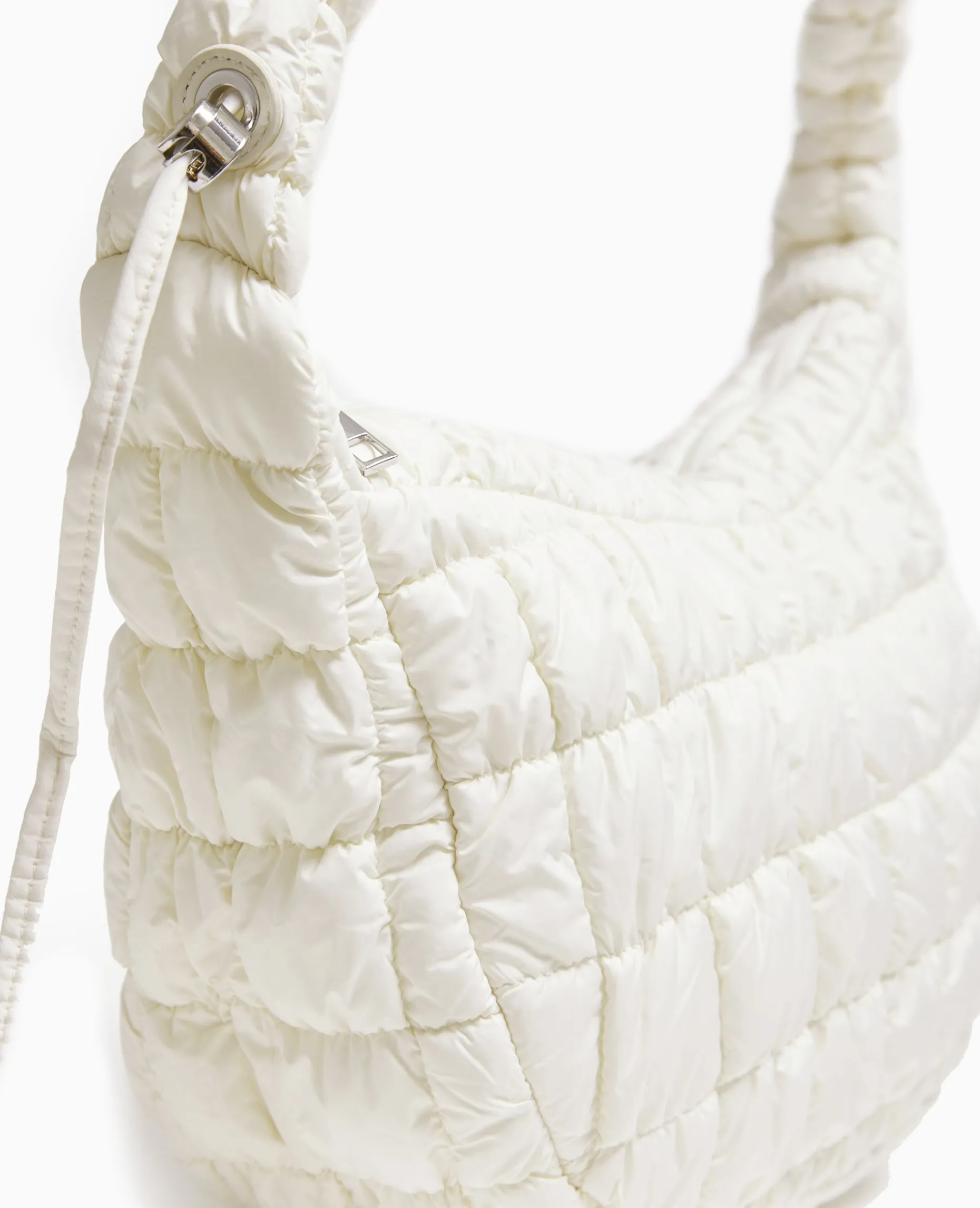 Sac Besace En Tissu Matelassé - écru